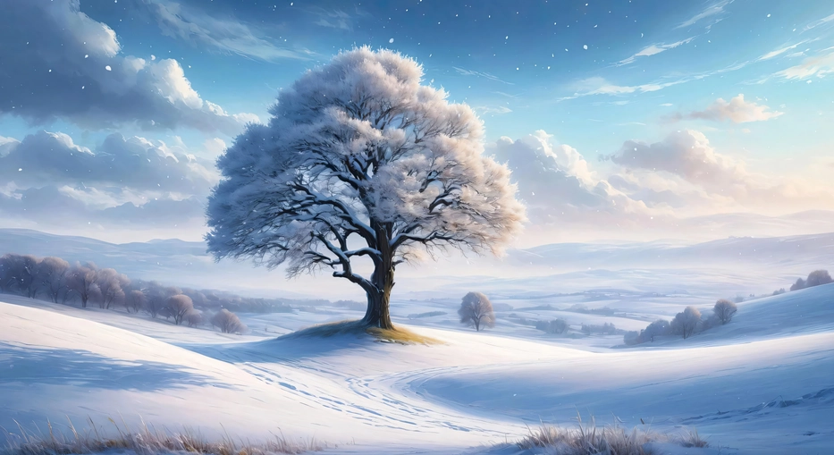 美丽的冬天树雪景 4k壁纸 3840X2160