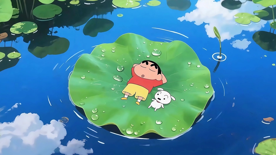 荷叶 蜡笔小新和小白 4K壁纸 3840X2160 / 2.14 MB