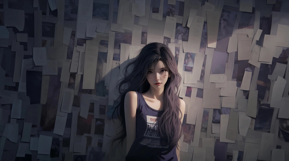 卡莎 报纸墙 4K壁纸 3840X2160 / 1.67MB