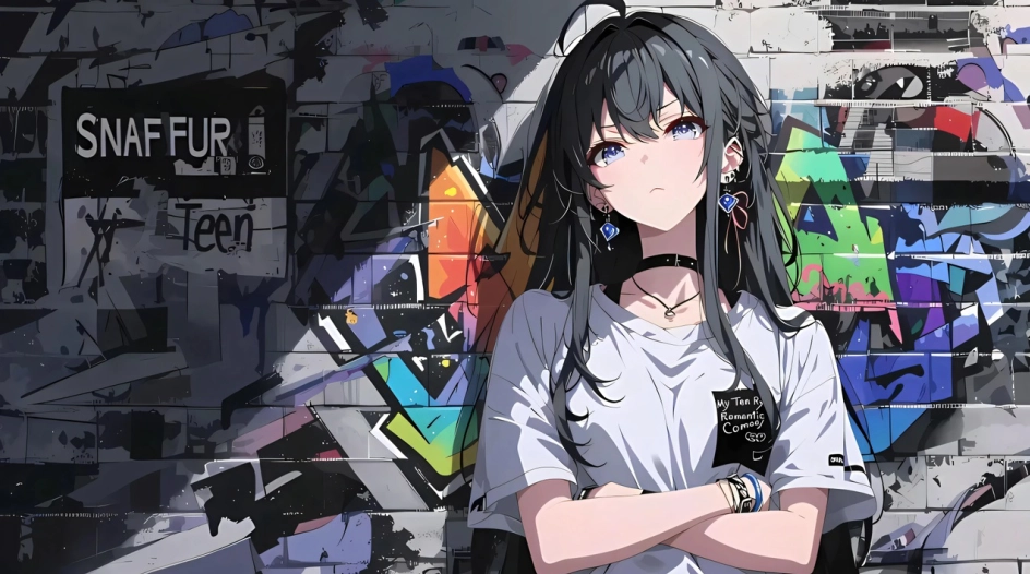 街头 涂鸦墙 动漫少女 4K壁纸 3840X2160 / 5.11MB