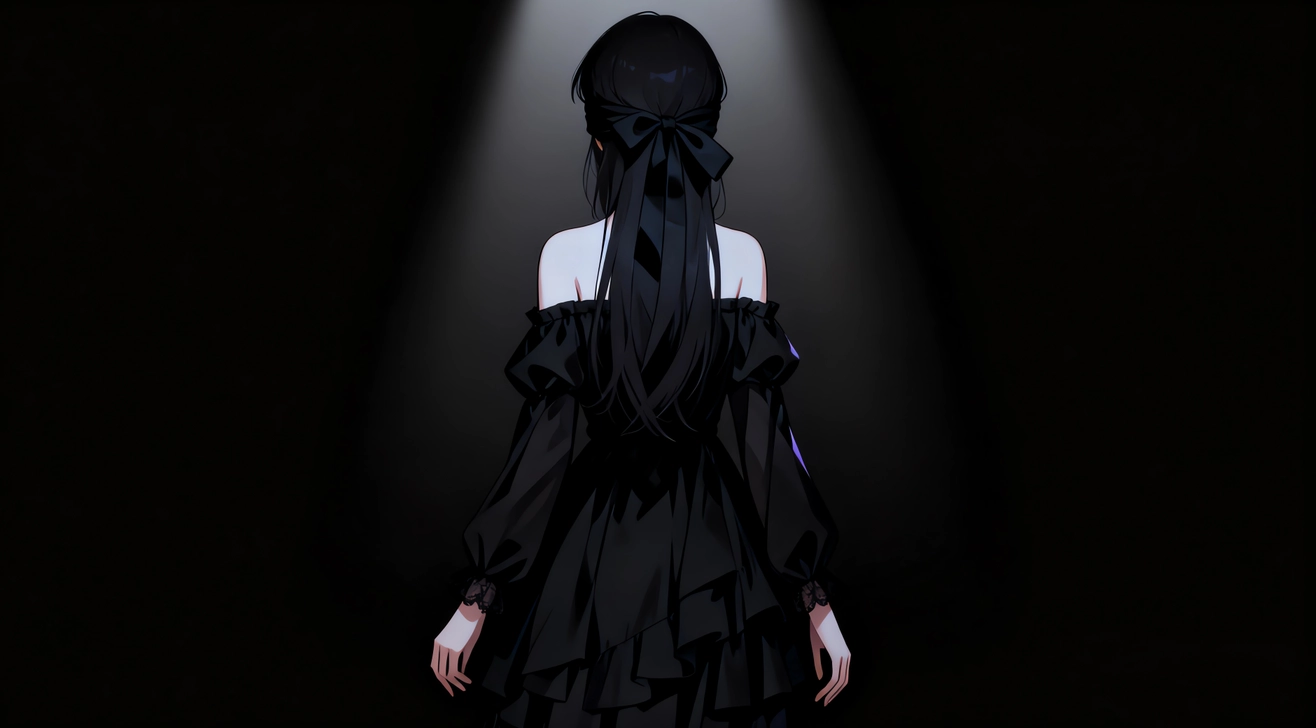 蒙眼美女 背影 光影 暗色系 黑色背景4K壁纸   3840X2160 / 1.06 MB