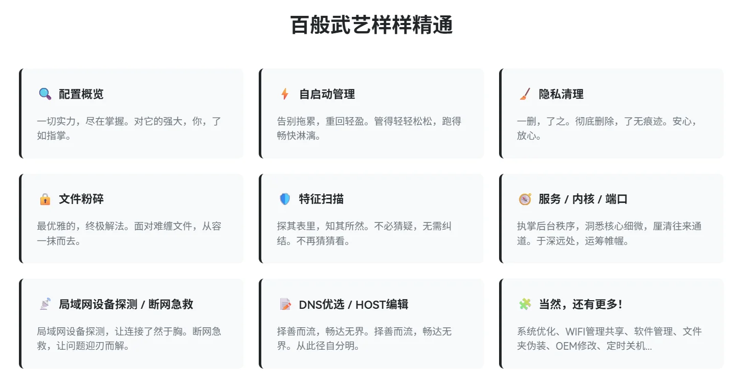 最具匠心的全能系统工具箱-Windows超级管理器